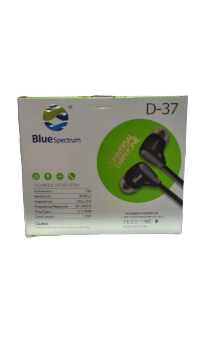 In - Ear Headset with Built in Microphone, D - 37 - Black