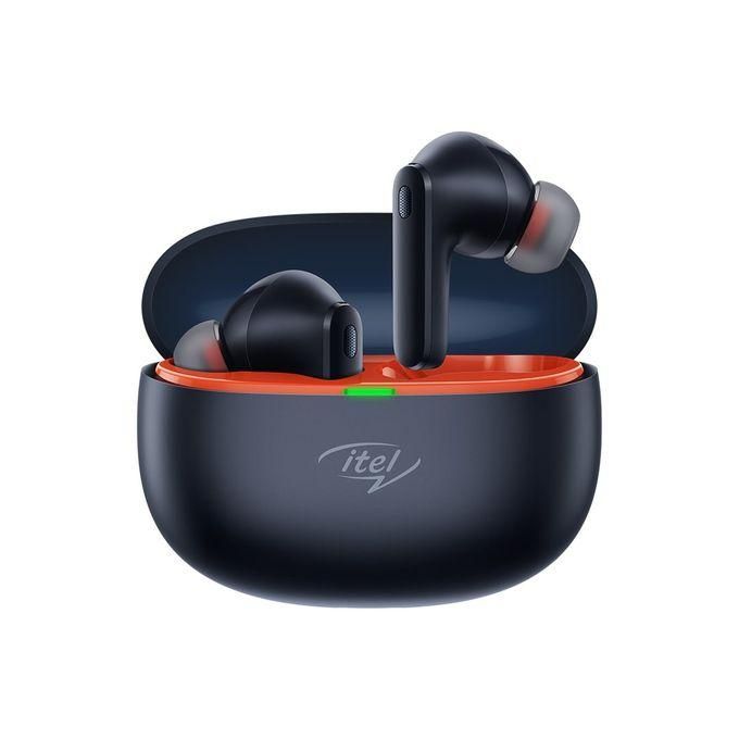 itel Buds Ace ENC, (~25dB), 35HRS Playtime, AI ENC, Fast Charging, v5.3 Bluetooth Earbuds, TWS Ear Buds Wireless Earphones with 4 Mic (Midnight)