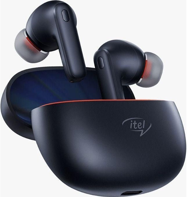 itel Buds Ace ENC, (~25dB), 35HRS Playtime, AI ENC, Fast Charging, v5.3 Bluetooth Earbuds, TWS Ear Buds Wireless Earphones with 4 Mic (Midnight)
