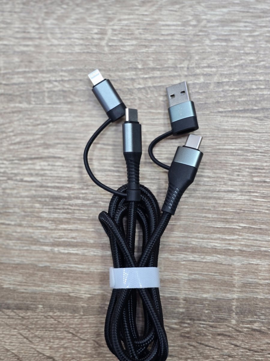 VIP Flash Series Ⅱ Two - For - Two Charging Cable U+C To Lightning+Type - C (100W - 1.2 m) - Black