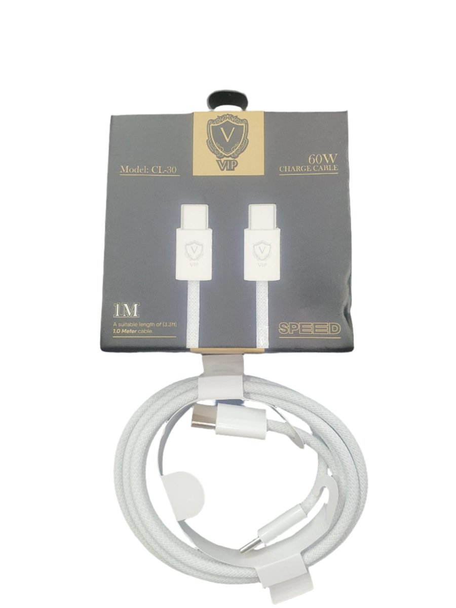 VIP Type C - Type C 60W Fast Charging Cable 1M - White Compatible with iPhone 15 Pro Max