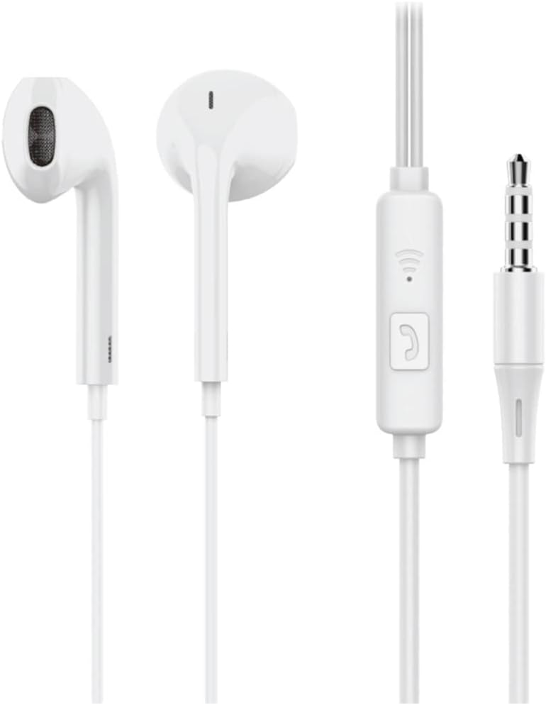 Earldom E43 wired stereo earphone with mic - white