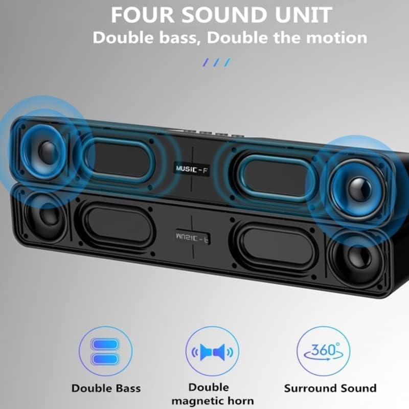 Speaker E92 Bluetooth Speakers for Desktop with 5W Stereo Sound, Headphone Jack, USB Computer Sound Bar , PC, Laptop, Tablets