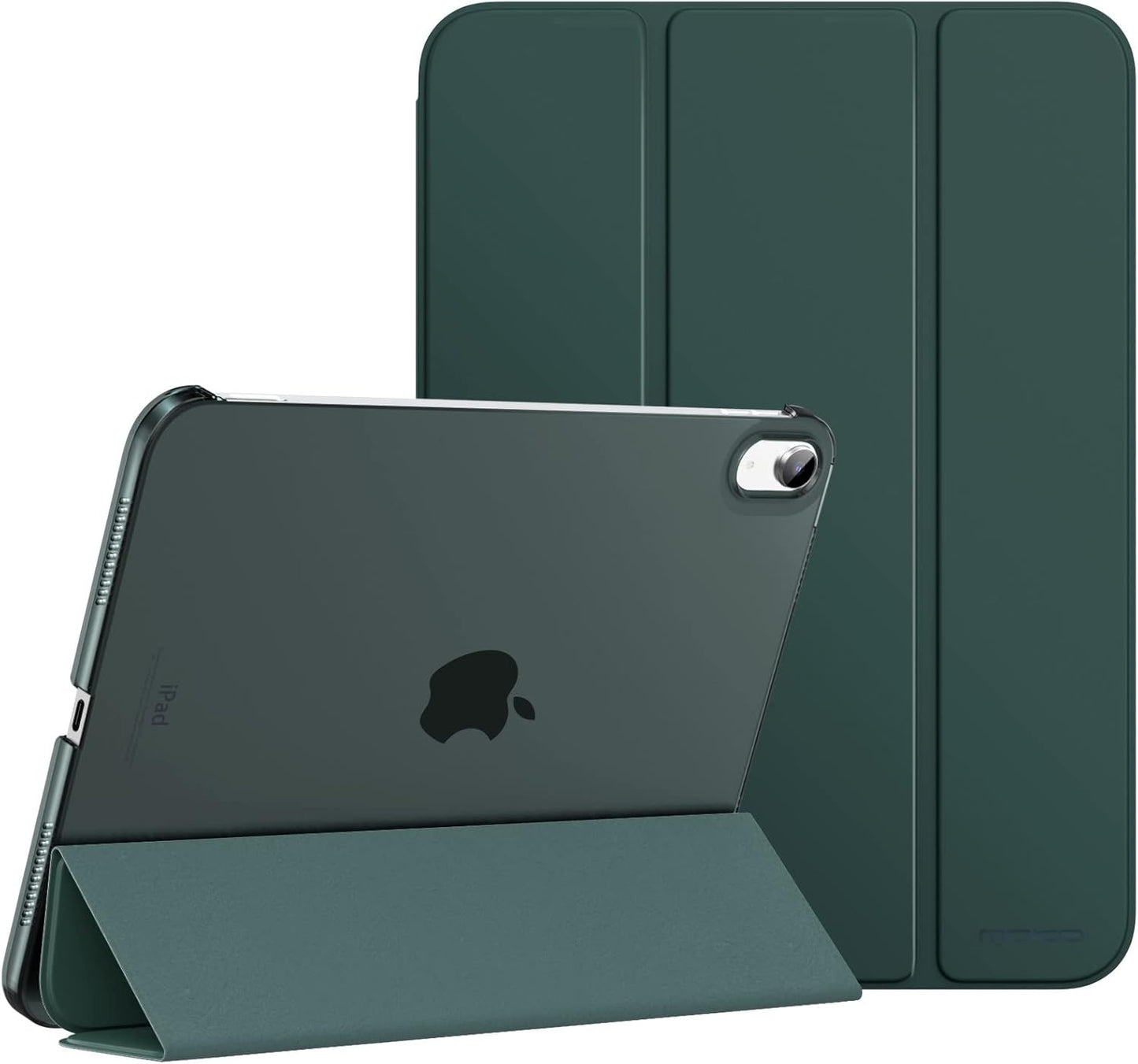 Case for iPad 10th Generation Case 2022, Slim Stand Hard PC Translucent Back Shell Smart Cover Case for iPad 10th Gen 10.9 inch 2022, Support Touch ID, Auto Wake/Sleep,Midnight Green