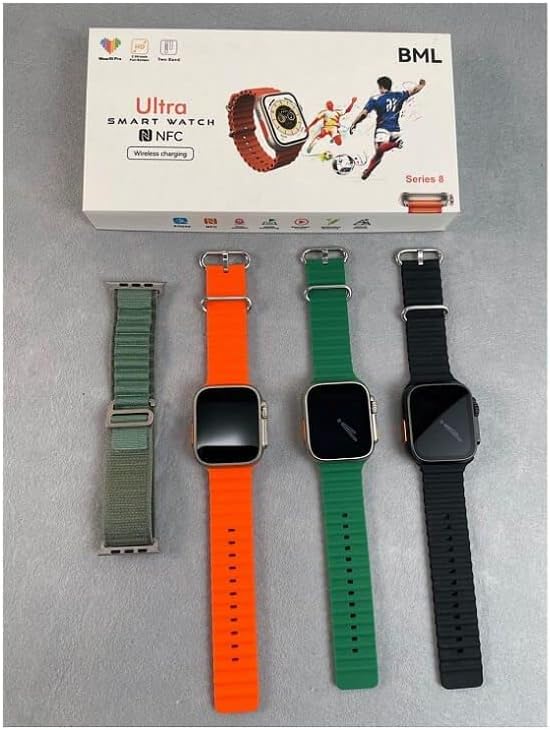 BML BW9 Ultra2 Smart Watch (Tow Band Orange and green) 49mm - Wireless Charging