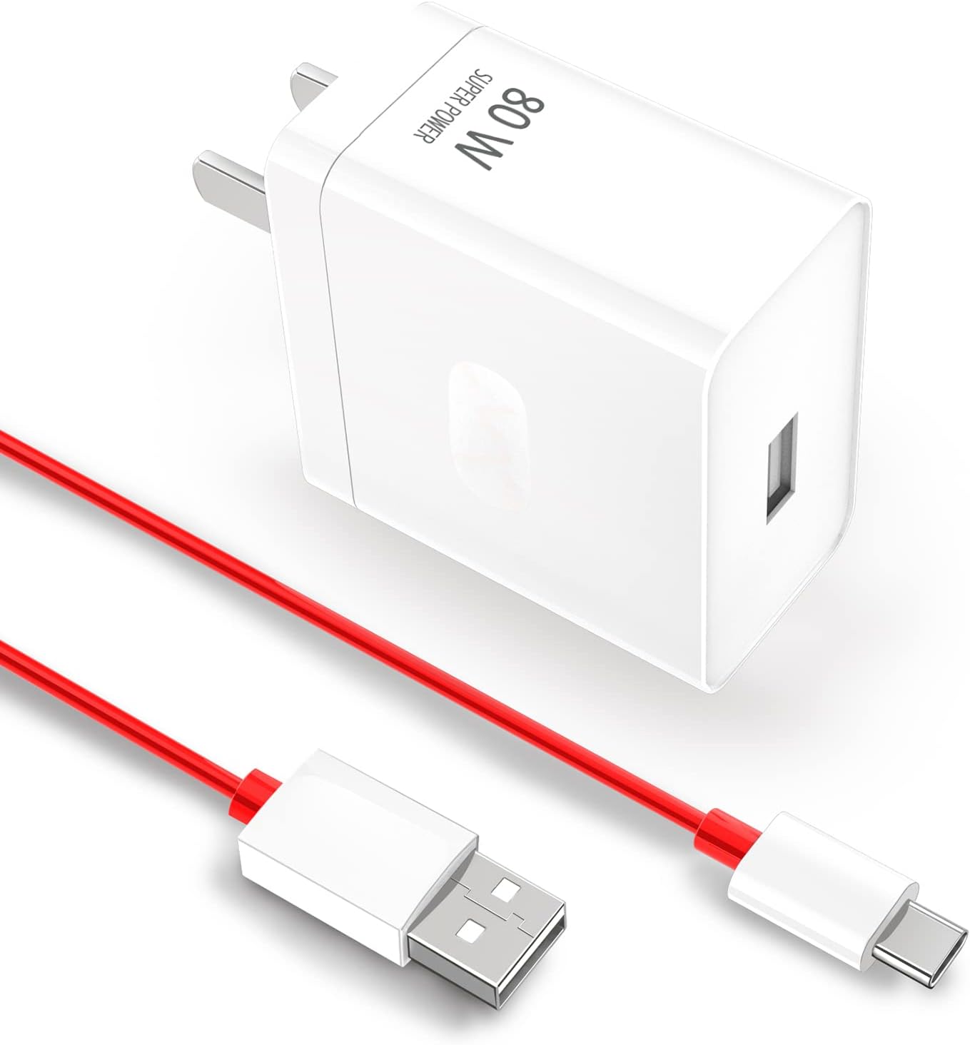 Oppo Super VOOC 80W USB - C Power Adapter, Super Fast Charger Block Replacement with 3.3ft Ultra Fast Type C Charging Cable