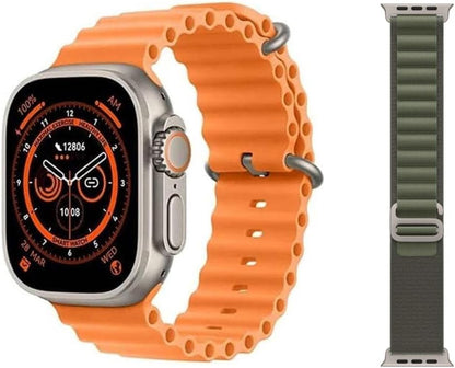 BML BW9 Ultra2 Smart Watch (Tow Band Orange and green) 49mm - Wireless Charging