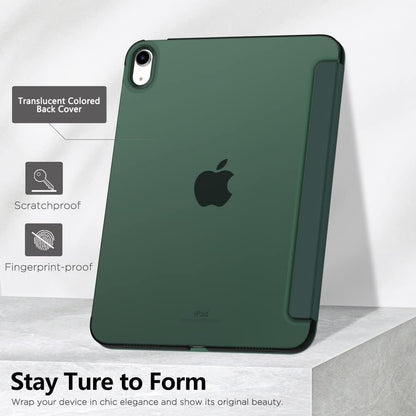 Case for iPad 10th Generation Case 2022, Slim Stand Hard PC Translucent Back Shell Smart Cover Case for iPad 10th Gen 10.9 inch 2022, Support Touch ID, Auto Wake/Sleep,Midnight Green