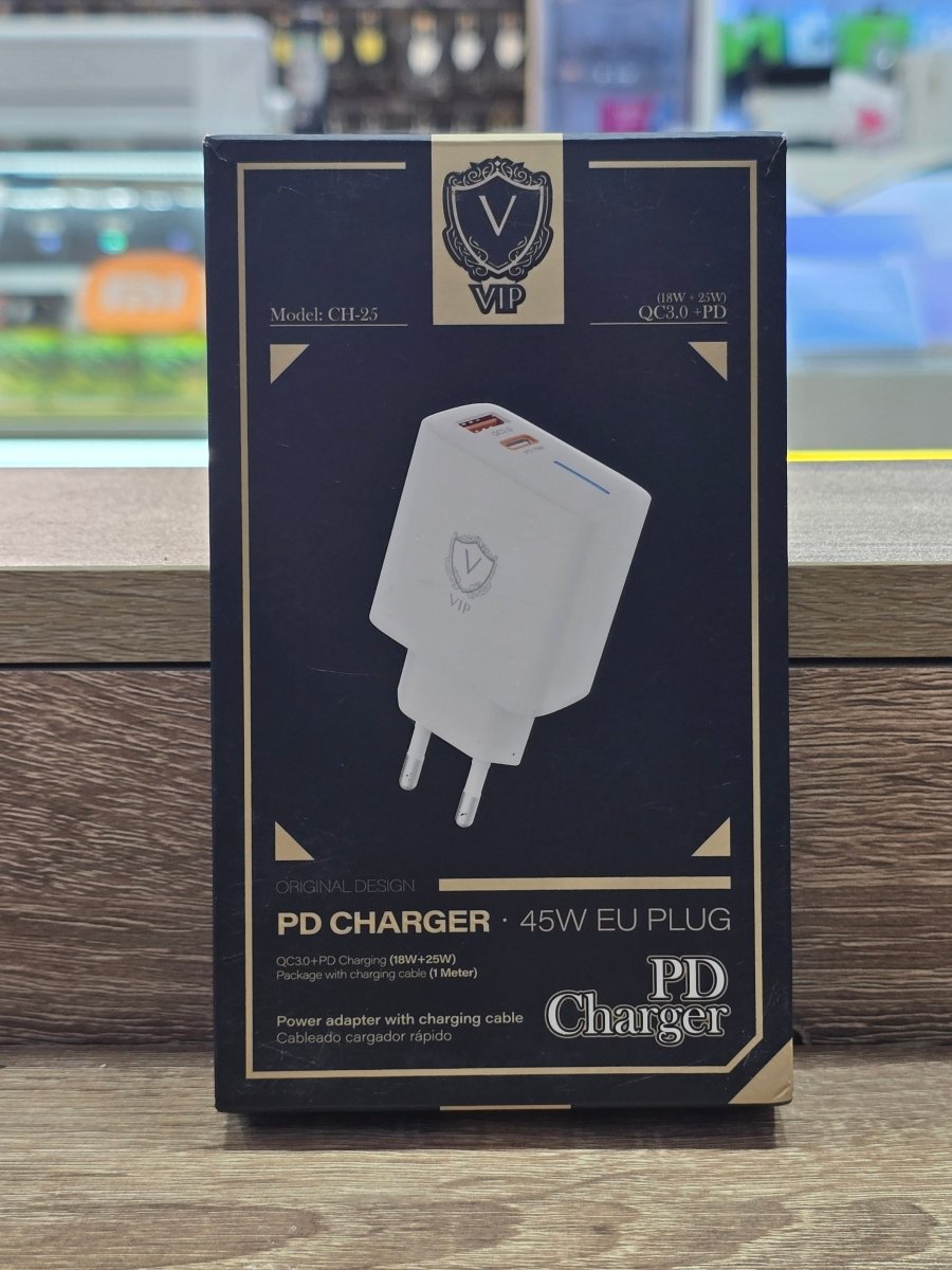 45W Super Fast Charger with Type - C t Type - C Cable - 45W QC3.0(18W) + PD (25W) Compatible with Galaxy 6 Month Warranty