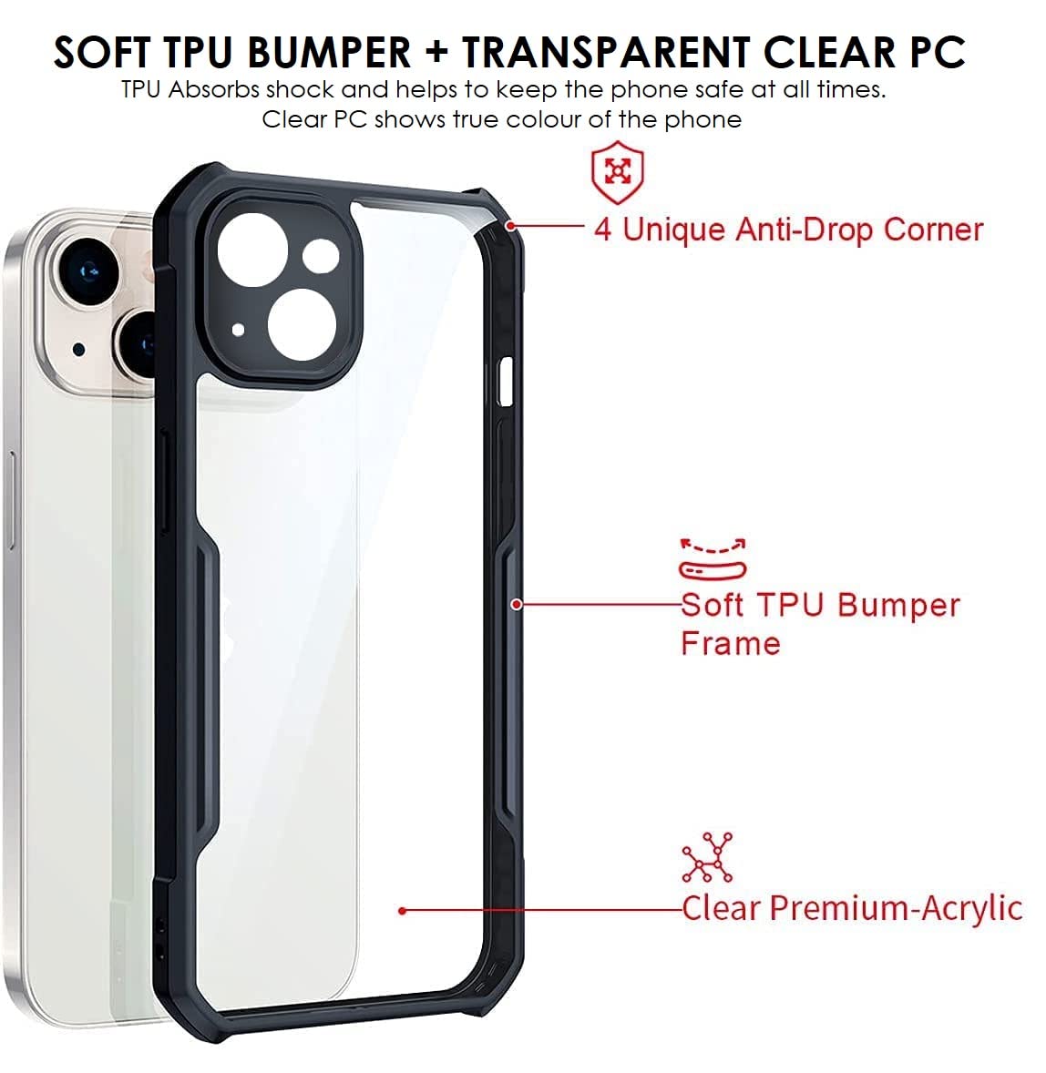 Apple iPhone 13 Casing Xundd Phone Case Transparent Back Cover Air - bag shockproof Protective Shell For iPhone 14 Pro