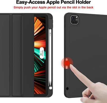 Case for New iPad Pro 12.9 Inch Case 2022/2021/2020(6th/5th/4th Gen) with Pencil Holder,Smart iPad Case [Support Touch ID and Auto Wake/Sleep] with Auto 2nd Gen Pencil Charging (Wine) - سوق ستور Souq Store