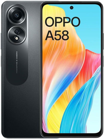 OPPO A58 Dual SIM 6GB RAM+128GB ROM (6.5 Inches) (4G) - (Glowing Black) (GLOBAL VERSION)