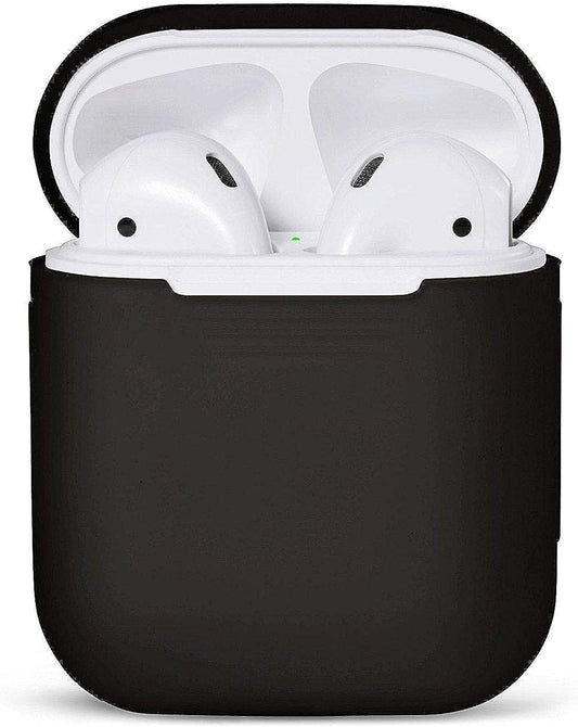 Airpods case protective silicone cover and skin for apple airpods charging case - black