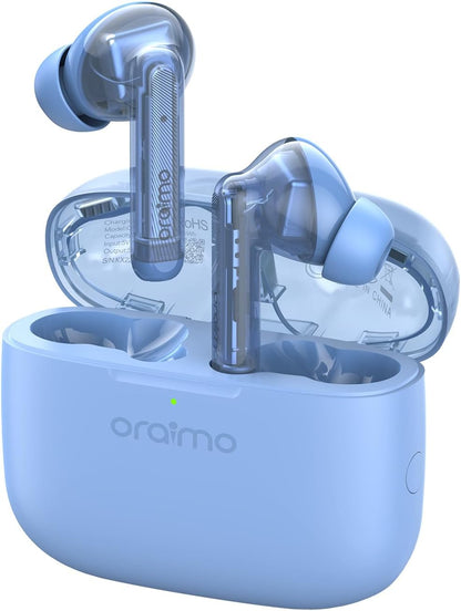 Oraimo FreePods Lite True Wireless Earbuds Bluetooth TWS Earphone with APP Control,40h Play Time, Anifast Fast Charging,in - Ear Earbuds with Stereo Bass,Nebula Blue