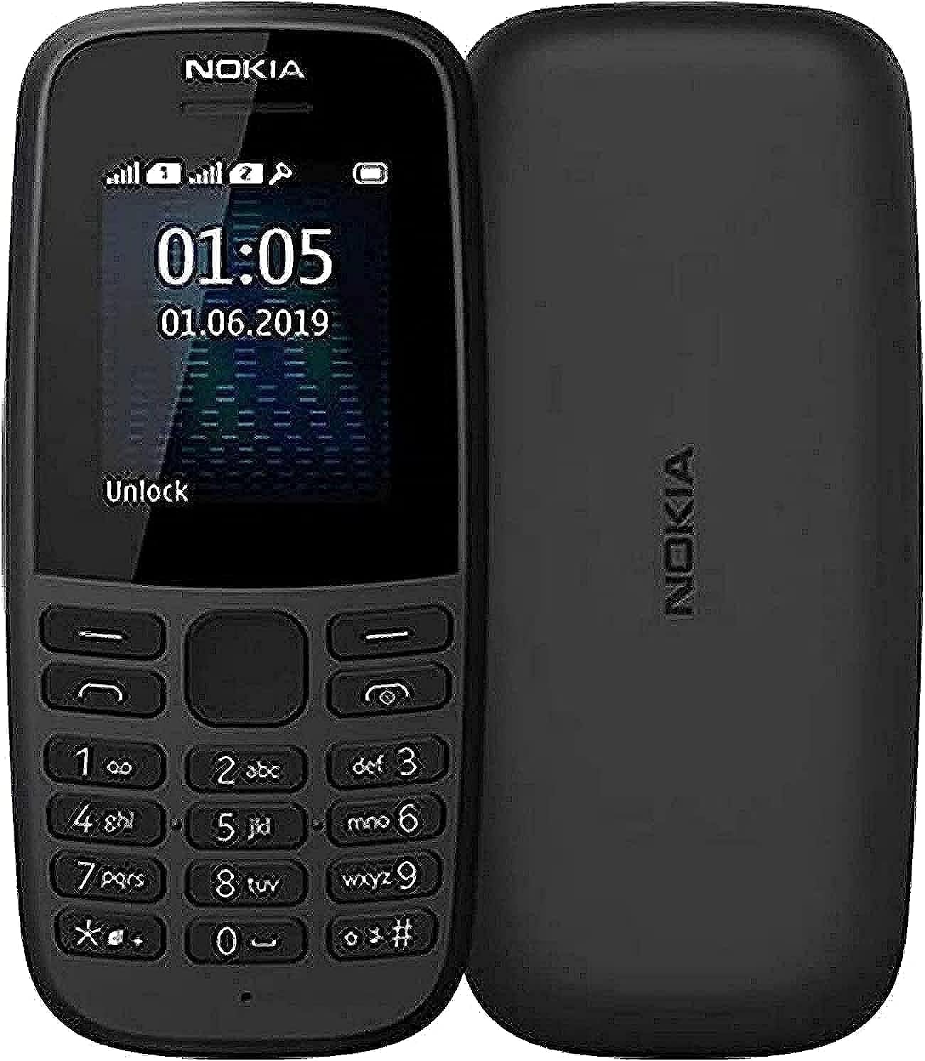 Nokia 105 2019 Dual SIM Mobile Phone, 2G - Black, Feature Phones, سوق ستور Souq Store