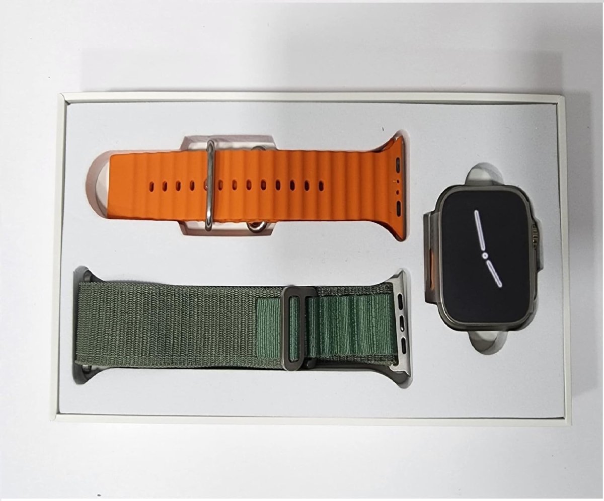 BML BW9 Ultra2 Smart Watch (Tow Band Orange and green) 49mm - Wireless Charging