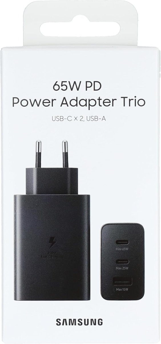 Samsung Original PD Trio Charger 3 Output 65W A-Li Compatible with all Samsung Mobiles - Blackسوق ستور Souq StoreAccessories