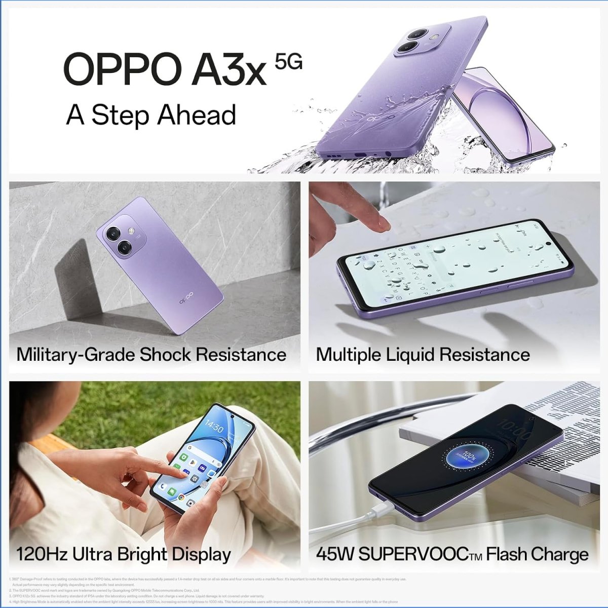 OPPO A3 4G ( 6GB RAM, 128GB Storage)|6.67” HD+ 120Hz Refresh Rate Screen | 45W SUPERVOOC