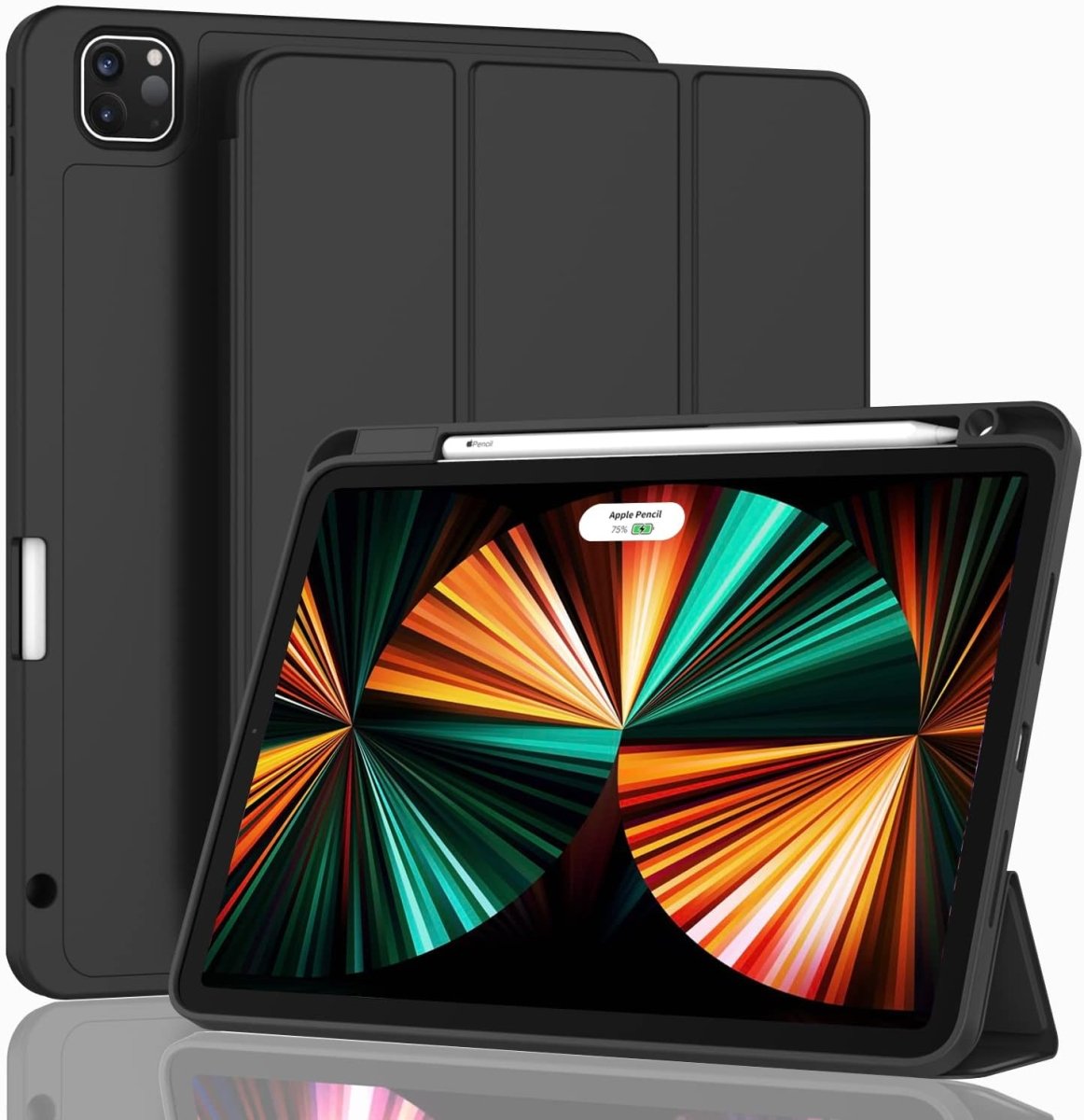 Case for New iPad Pro 12.9 Inch Case 2022/2021/2020(6th/5th/4th Gen) with Pencil Holder,Smart iPad Case [Support Touch ID and Auto Wake/Sleep] with Auto 2nd Gen Pencil Charging (Wine) - سوق ستور Souq Store