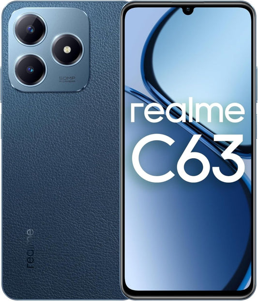 Realme C63 Dual SIM 6GB RAM GB 4G (Leather Blue) - Middle East Version