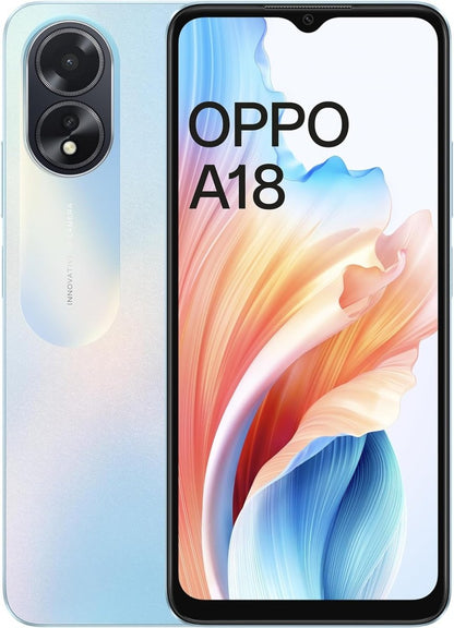 OPPO A18 Dual SIM 4GB RAM+64GB ROM (6.56 Inches) (4G LTE) - (Glowing Blue)