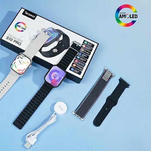 Smart Watch Telzeal S10 pro With 3 Strap + Wireless Charger