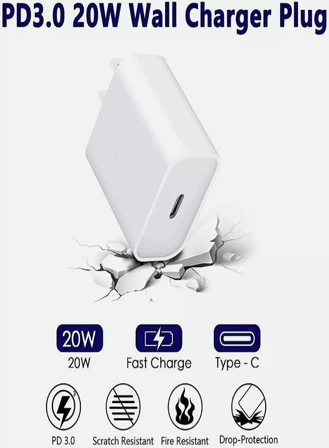 Apple 20W USB-C Power Adapter USB-C to lightning Cable Copy, Accessories, سوق ستور Souq Store