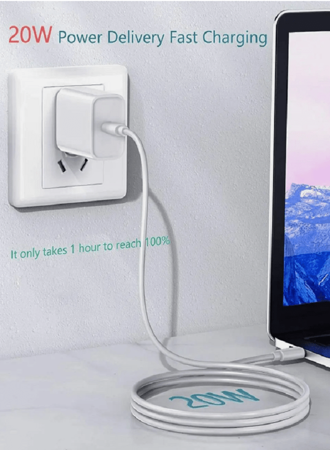 Apple 20W USB-C Power Adapter USB-C to lightning Cable Copy, Accessories, سوق ستور Souq Store