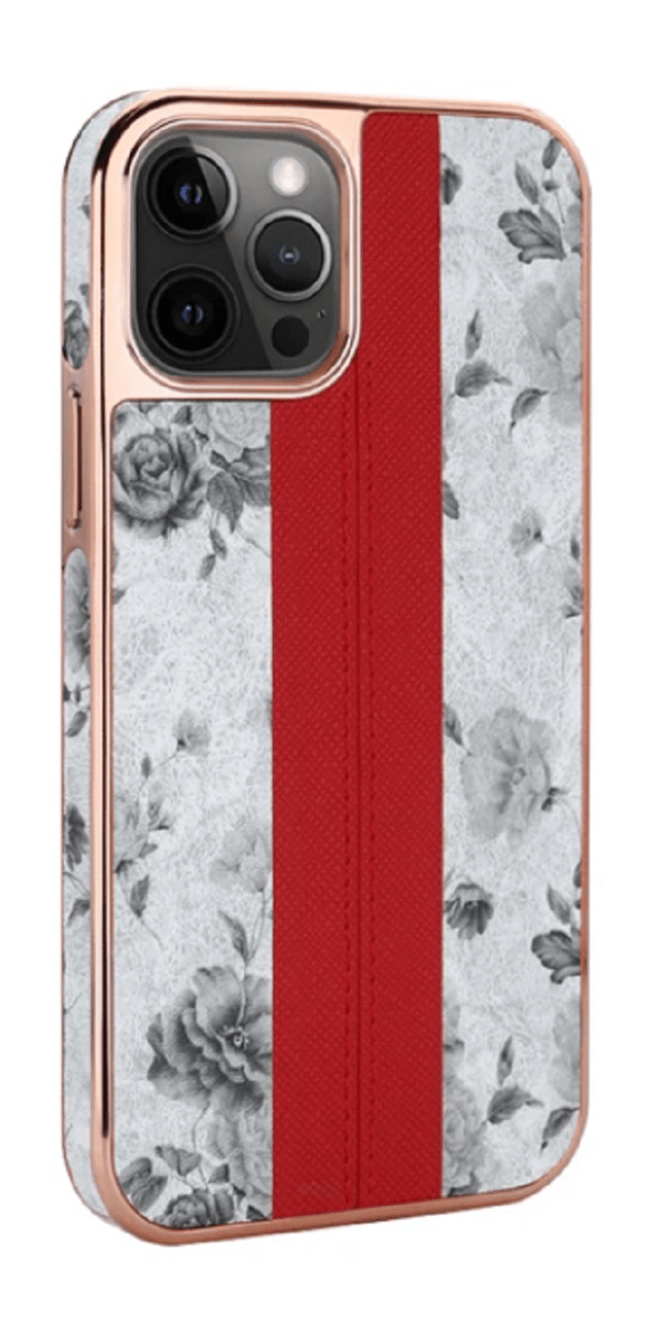 Metal Texture Romatic Rose Cell Phone Case for Apple iPhone 12 Pro Max