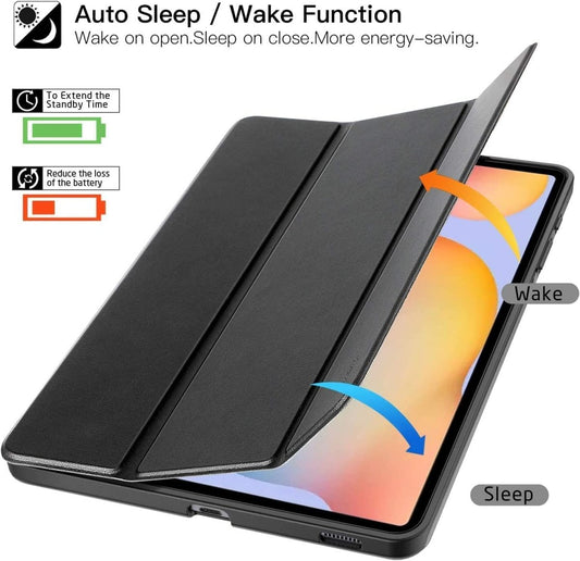 Case for Samsung Galaxy Tab S6 Lite 10.4 2024/2022/2020, Ultra Thin Lightweight Smart Cover, with Pen Holder, with Auto Sleep/Wake Function, for Galaxy Tab S6 Lite 10.4 Inch Tablet, Black