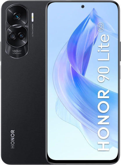 HONOR 90 Lite Smartphone 5G, 8GB+256GB, 6,7” IPS LCD 90Hz Display, 100MP Triple Rear Camera, Dual SIM, (Midnight Black)