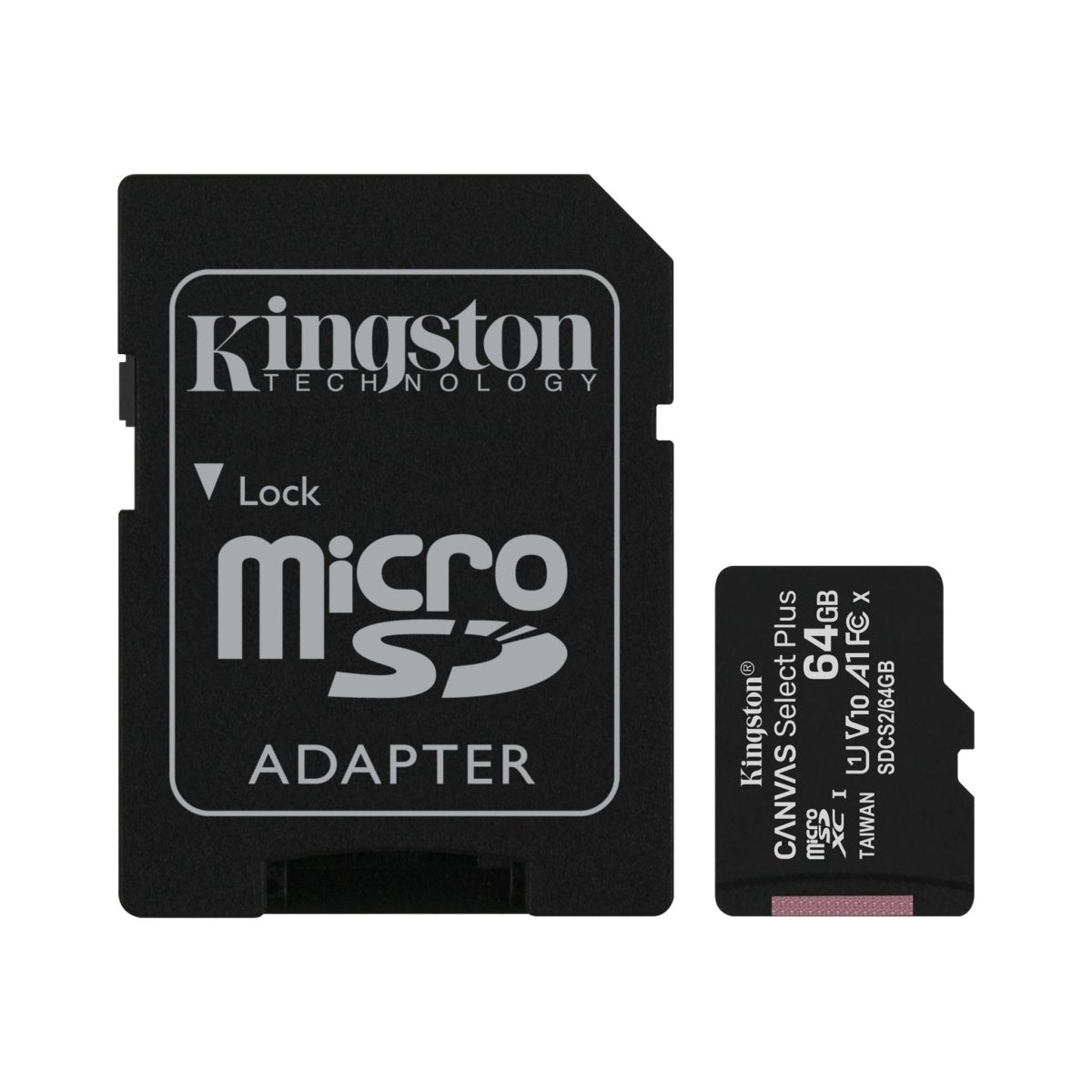 Kingston MicroSD Class 10 Canvas Select Plus Card with SD Adaptor - SDCS2