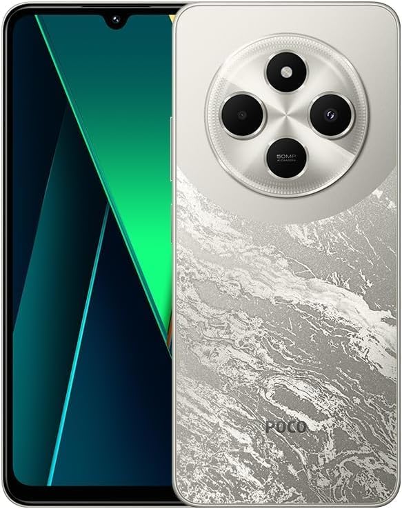 POCO C75 C3NP Immersive 6.88" display Massive 5160mAh (typ) battery Clear 50MP AI dual camera Powerful octa - core processor Up to 120Hz High refresh rate TÜV 6+128 (Gold)|1 year manufacturer warranty