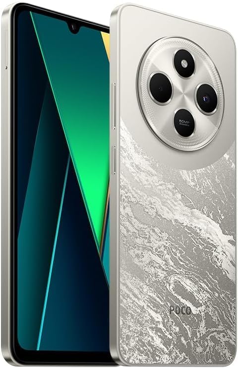 POCO C75 C3NP Immersive 6.88" display Massive 5160mAh (typ) battery Clear 50MP AI dual camera Powerful octa - core processor Up to 120Hz High refresh rate TÜV 6+128 (Gold)|1 year manufacturer warranty