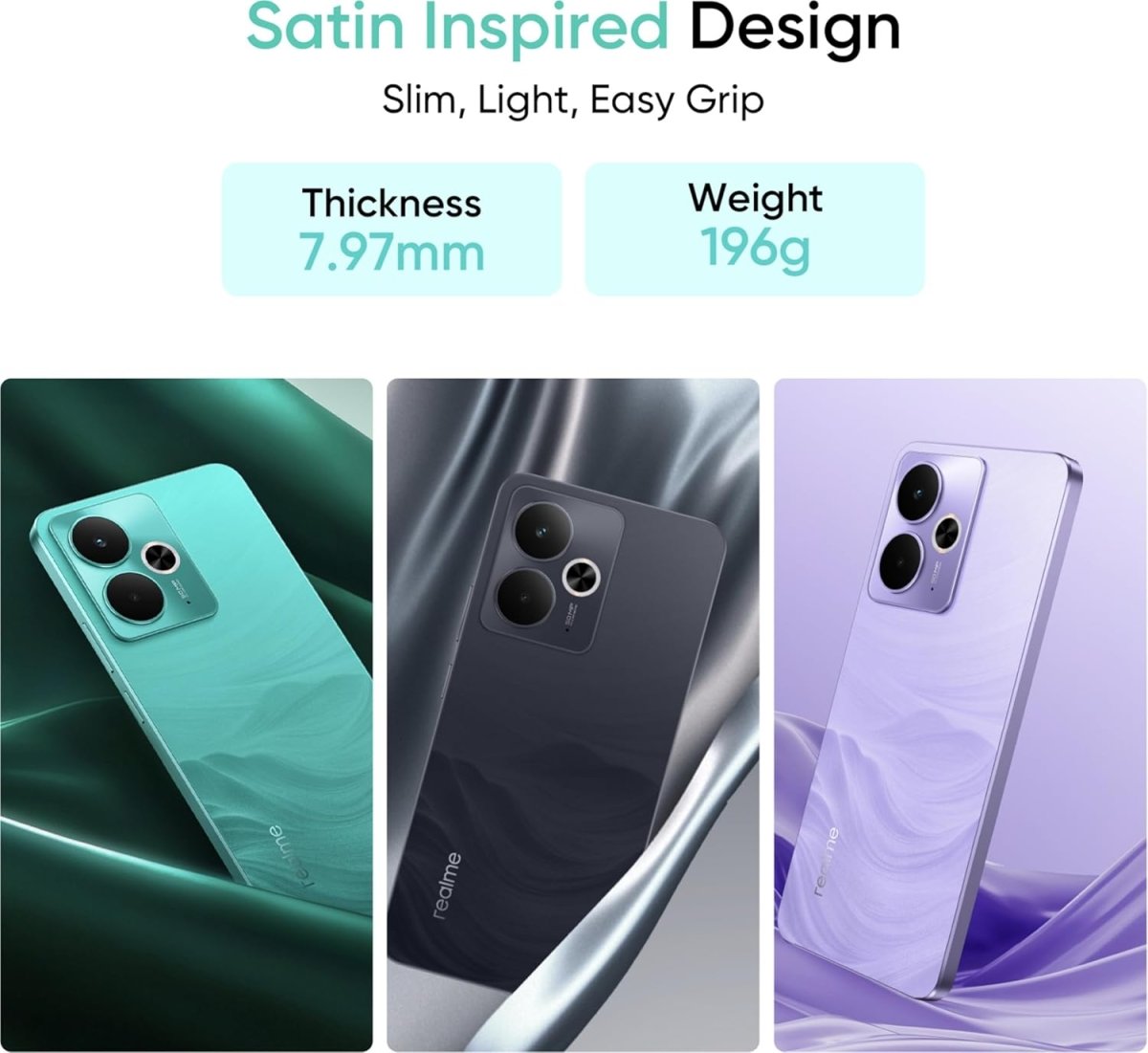 Realme 14T 5G 8GB RAM 256GB ROM, Elegant Colors, Luxurious Design Amoled Display, IP69 Water Resistance