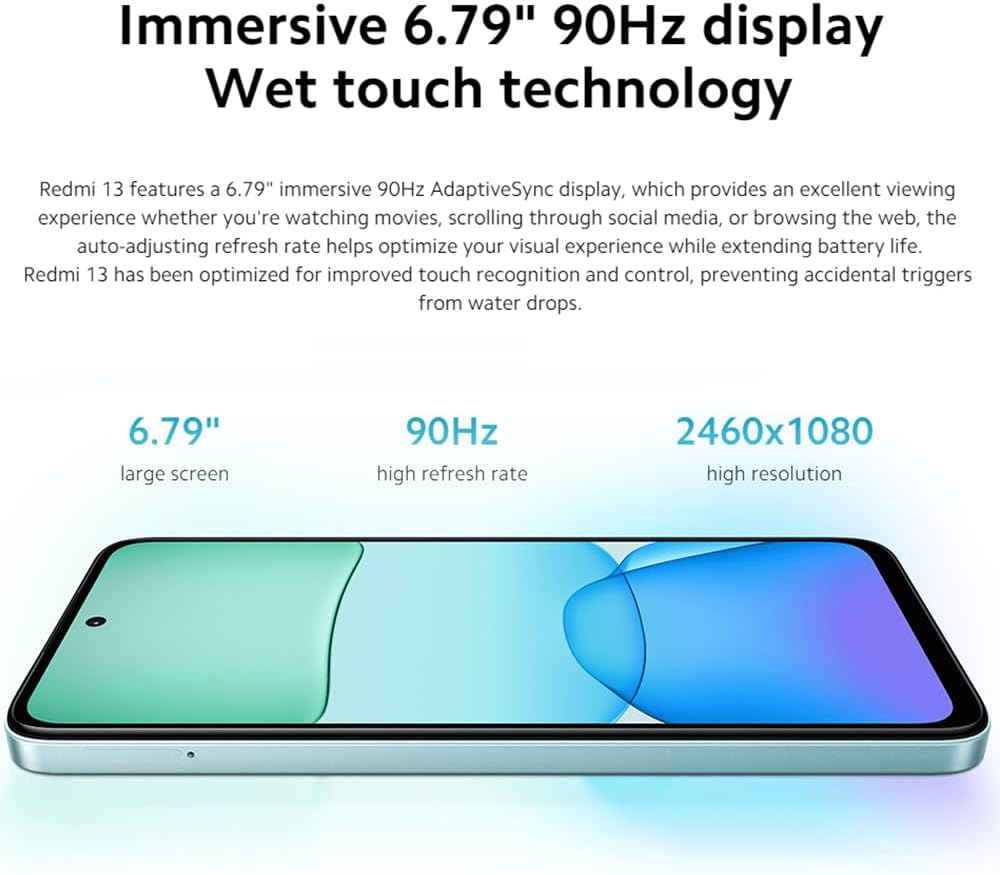 Redmi 13C Dual SIM Smartphone with 6GB RAM, 128GB ROM, 6.74 - Inch Display, 4G Connectivity, High - Resolution Camera, Efficient Performance, Clover Green