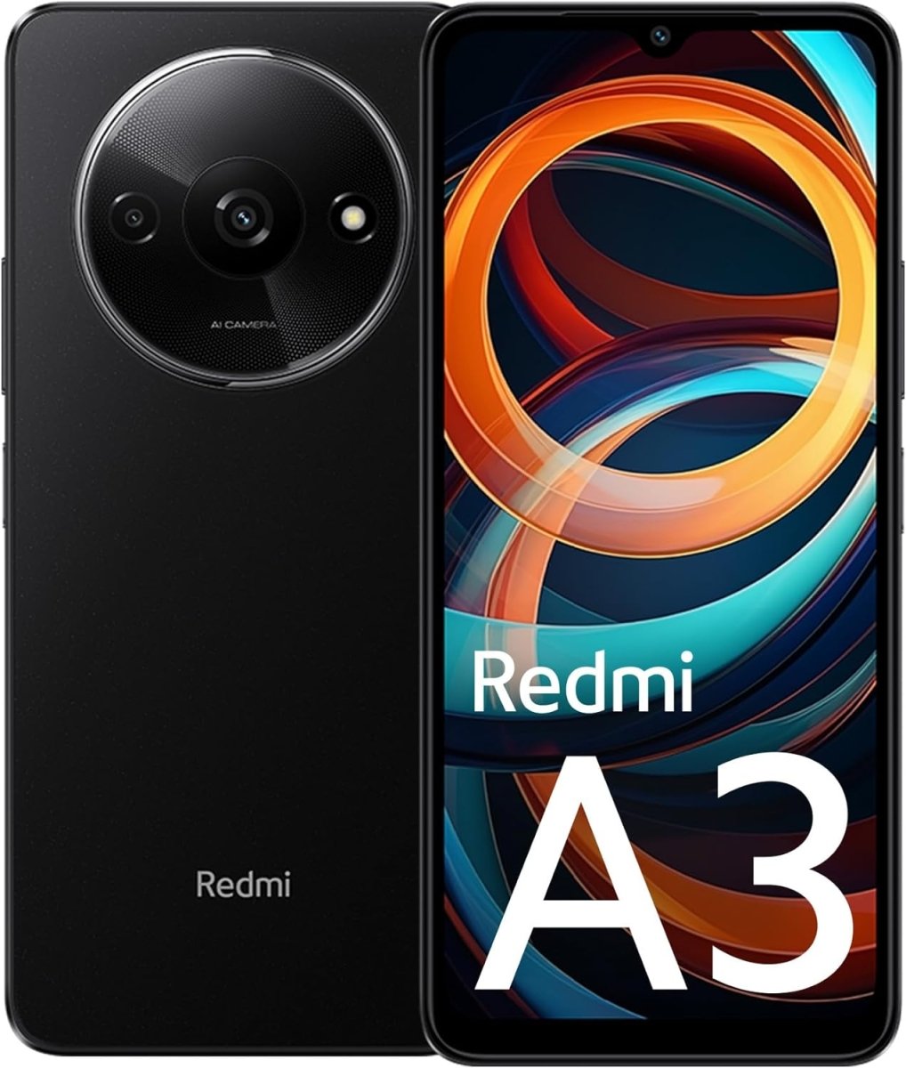 Redmi A3 (Midnight Black, 4GB RAM, 128GB Storage) | Premium Halo Design | 90Hz Display | Powerful 4G G36 Processor