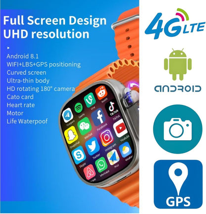 S10 Ultra 3 Smart Watch 2.2 inch Curved Amoled Screen 180° Rotary Camera Play Store Global Version Smartwatch GPS WIFI Sim Card (4GB 128GB)