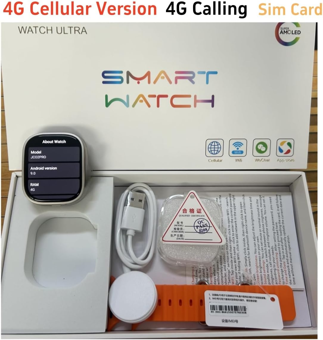 S10 Ultra 3 Smart Watch 2.2 inch Curved Amoled Screen 180° Rotary Camera Play Store Global Version Smartwatch GPS WIFI Sim Card (4GB 128GB)