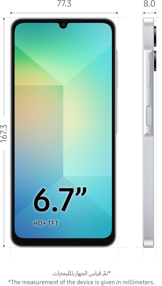 Samsung Galaxy A06 4GB RAM 128GB Storage Android Smartphone, 6.7 - Inch Screen Size, Black - Samsung High Quality USB - C Power Adaptive EU Wall Charger Fast Charging 25W - Black