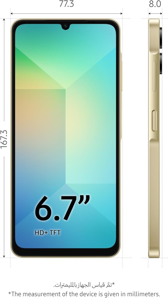 Samsung Galaxy A06 4GB RAM 128GB Storage Android Smartphone, 6.7 - Inch Screen Size, Black - Samsung High Quality USB - C Power Adaptive EU Wall Charger Fast Charging 25W - Black