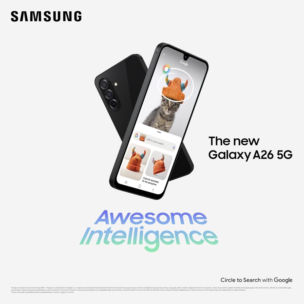 Samsung Galaxy A26 5G ( 8GB, 256GB) | Awesome Intelligence - AI Smartphone: Circle to Search, My Filter, Object Eraser | 50MP Triple Camera | IP67