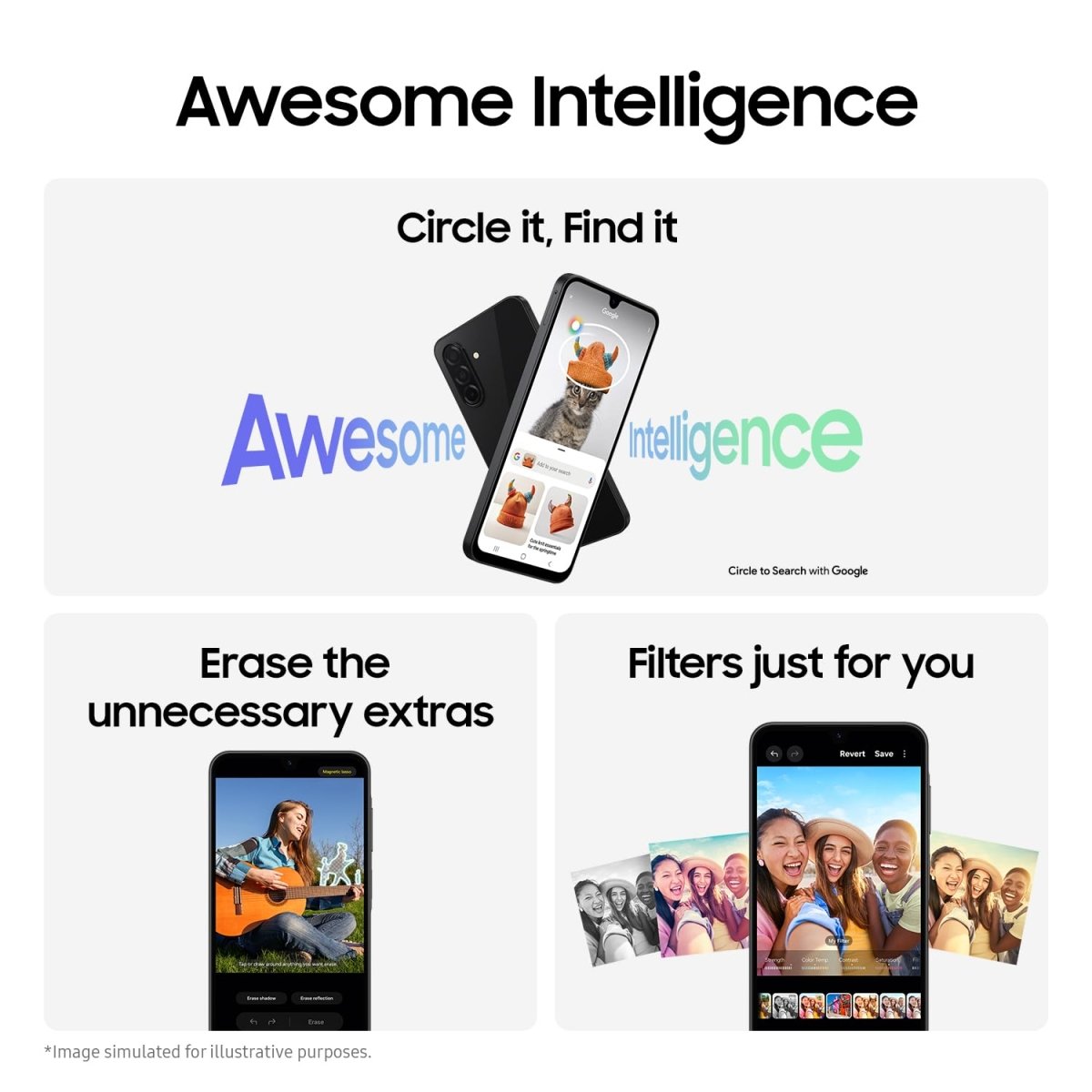 Samsung Galaxy A26 5G ( 8GB, 256GB) | Awesome Intelligence - AI Smartphone: Circle to Search, My Filter, Object Eraser | 50MP Triple Camera | IP67